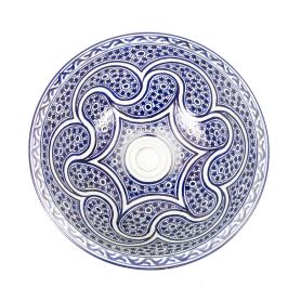 Marchena - lavabo blu in ceramica marocchina