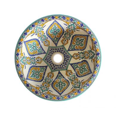 Soudiba - Lavabo colorato in ceramica marocchina 