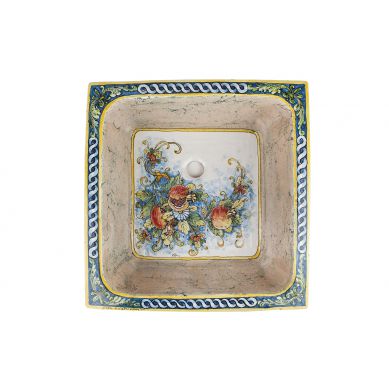 Terra - un lavandino quadrato in ceramica dall'Italia 42 x 42 cm