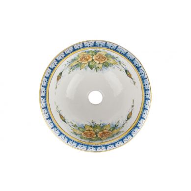Mazzo di fiori - lavello - Ceramica siciliana, Maioliche siciliane