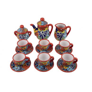Juego - set da tè - ceramica Talavera - 9 pezzi