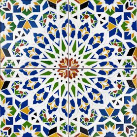 Nazir - piastrelle di ceramica marocchina 20x20 cm, 12 piastrelle in set (0,5 m2)