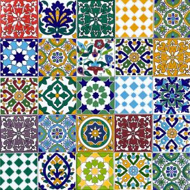 Pazzo - piastrelle decorative stile marocchine 10x10 cm, 50 piastrelle (0,5 m2)