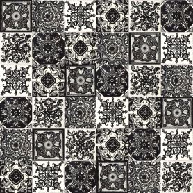 Idan - patchwork piastrelle messicane, colore bianco e nero