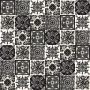 Idan - Patchwork piastrelle messicane, colore bianco e nero