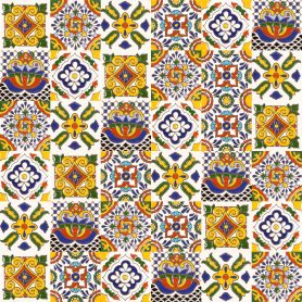 Sergio - patchwork di piastrelle messicane in ceramica con patterns a rilievo