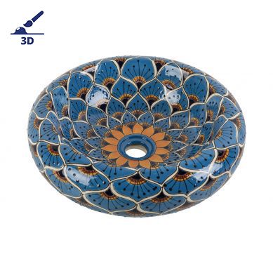 Azura Prima - Lavabo in ceramica decorato a rilievo