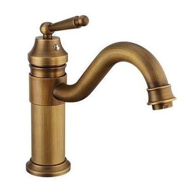 3 Joints Curve Mouth rubinetto miscelatore per lavandino in pieno rame anticato color bronzo Ayl hotel Rame bagno da cucina stile vintage 